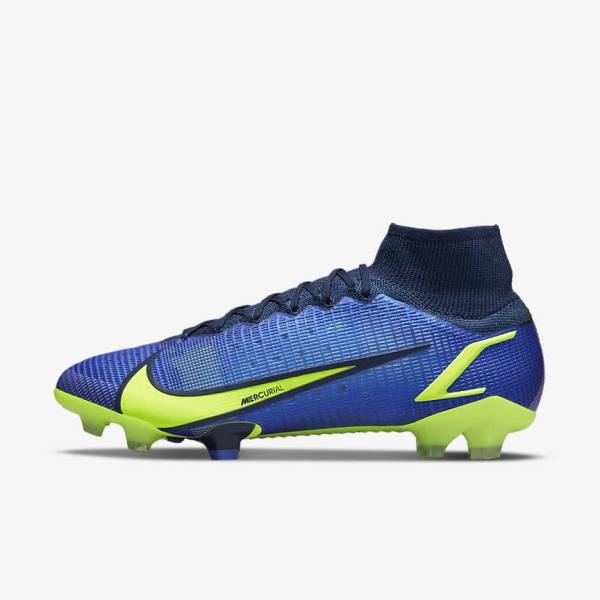 Women\'s Nike Mercurial Superfly 8 Elite FG Firm-Grounds Football Shoes Blue | NK627WMU