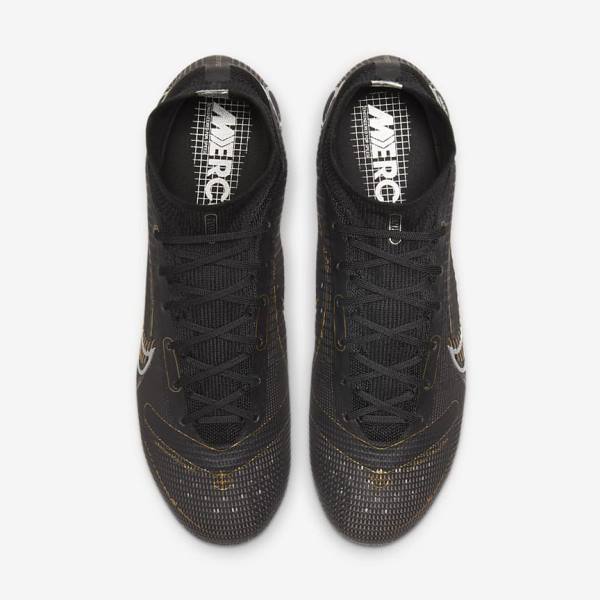 Women's Nike Mercurial Superfly 8 Elite FG Firm-Grounds Football Shoes Black / Metal Silver / Grey / Metal Gold | NK740COI