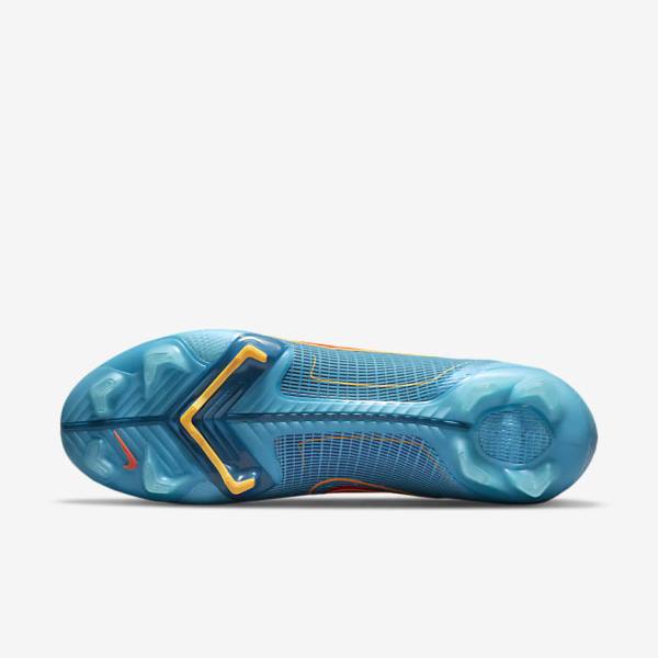 Women's Nike Mercurial Superfly 8 Elite FG Firm-Grounds Football Shoes Blue / Orange | NK783MVQ