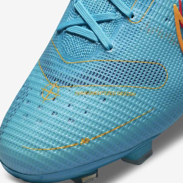 Women's Nike Mercurial Superfly 8 Elite FG Firm-Grounds Football Shoes Blue / Orange | NK783MVQ