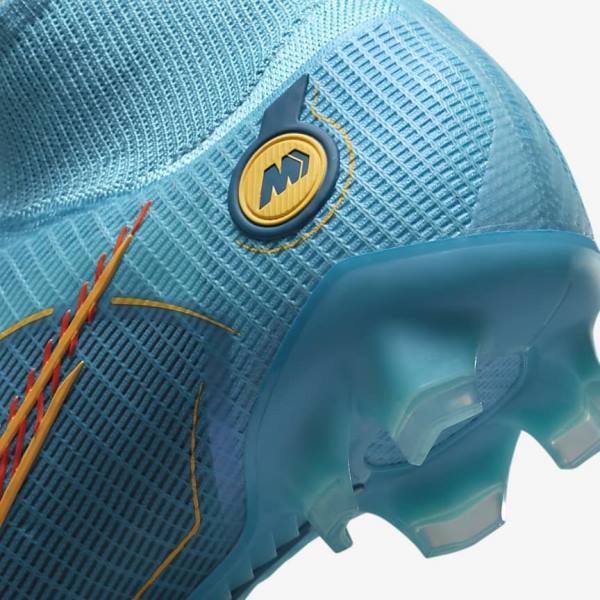 Women's Nike Mercurial Superfly 8 Elite FG Firm-Grounds Football Shoes Blue / Orange | NK783MVQ