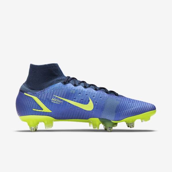 Women's Nike Mercurial Superfly 8 Elite SG-Pro AC Soft-Ground Football Shoes Blue | NK809QAK