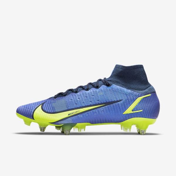 Women\'s Nike Mercurial Superfly 8 Elite SG-Pro AC Soft-Ground Football Shoes Blue | NK809QAK