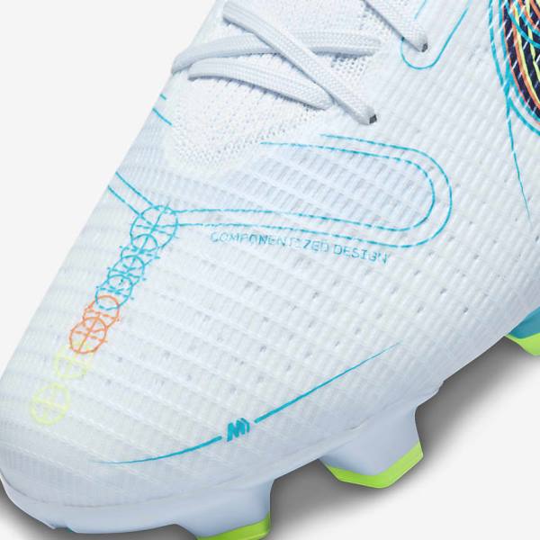 Women's Nike Mercurial Superfly 8 Pro FG Firm-Ground Football Shoes Grey / Light Blue / Dark Blue | NK398LQM