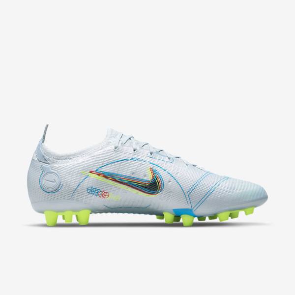 Women's Nike Mercurial Vapor 14 Elite AG Artificial-Grounds Football Shoes Grey / Light Blue / Orange / Blue | NK148XPJ