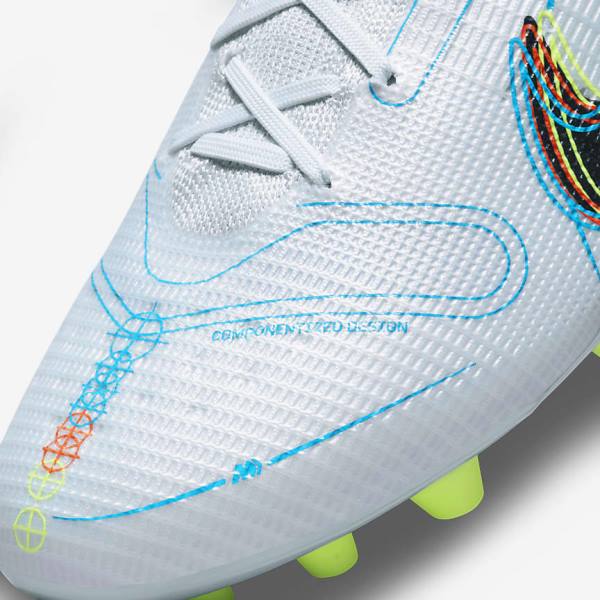 Women's Nike Mercurial Vapor 14 Elite AG Artificial-Grounds Football Shoes Grey / Light Blue / Orange / Blue | NK148XPJ