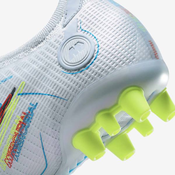 Women's Nike Mercurial Vapor 14 Elite AG Artificial-Grounds Football Shoes Grey / Light Blue / Orange / Blue | NK148XPJ