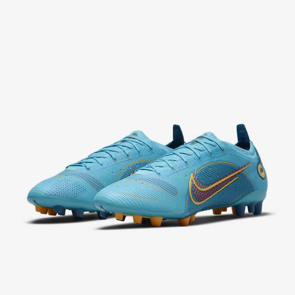 Women's Nike Mercurial Vapor 14 Elite AG Artificial-Grounds Football Shoes Blue / Orange | NK643JGH