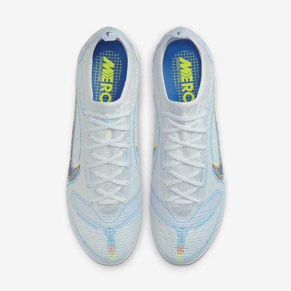 Women's Nike Mercurial Vapor 14 Elite FG Firm-Grounds Football Shoes Grey / Light Blue / Blue | NK427KMP