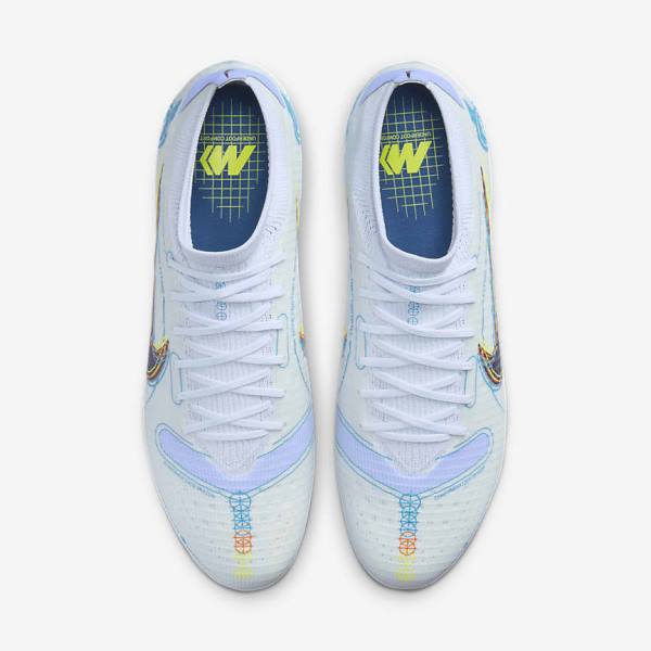 Women's Nike Mercurial Vapor 14 Pro FG Firm-Ground Football Shoes Grey / Light Blue / Blue | NK289QKF