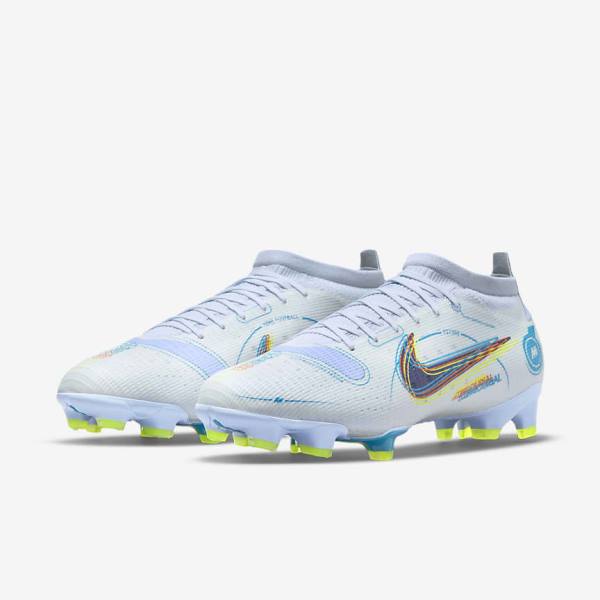 Women's Nike Mercurial Vapor 14 Pro FG Firm-Ground Football Shoes Grey / Light Blue / Blue | NK289QKF