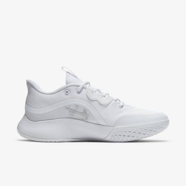 Women's Nike NikeCourt Air Max Volley Hard-Court Tennis Shoes White / Metal Silver | NK375VUO