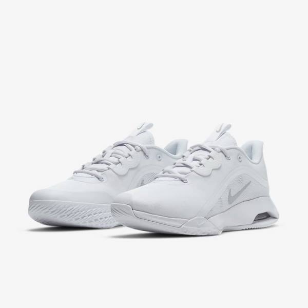 Women's Nike NikeCourt Air Max Volley Hard-Court Tennis Shoes White / Metal Silver | NK375VUO