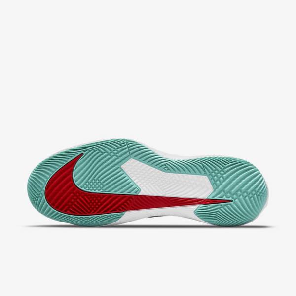 Women's Nike NikeCourt Air Zoom Vapor Pro Hard-Court Tennis Shoes White / Red / Burgundy / Turquoise | NK028UZS