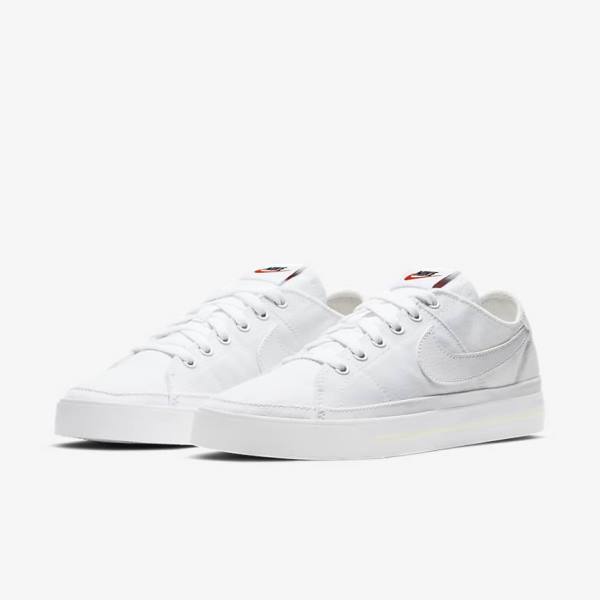 Women's Nike NikeCourt Legacy Canvas Sneakers White | NK104VBU