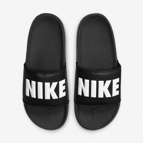 Women's Nike Offcourt Slides Black / White | NK370LFP