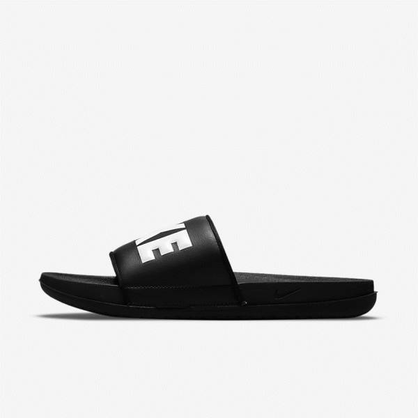 Women\'s Nike Offcourt Slides Black / White | NK370LFP