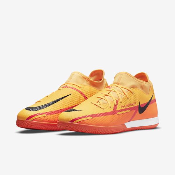 Women's Nike Phantom GT2 Academy Dynamic Fit IC Indoor Court Football Shoes Orange / Light Red / Black | NK862DVO