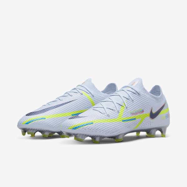 Women's Nike Phantom GT2 Elite FG Firm-Ground Football Shoes Grey / Light Blue | NK170PVY