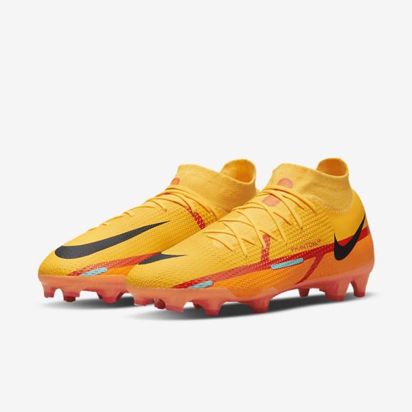 Women's Nike Phantom GT2 Pro Dynamic Fit FG Firm-Ground Football Shoes Orange / Light Red / Black | NK238EIH