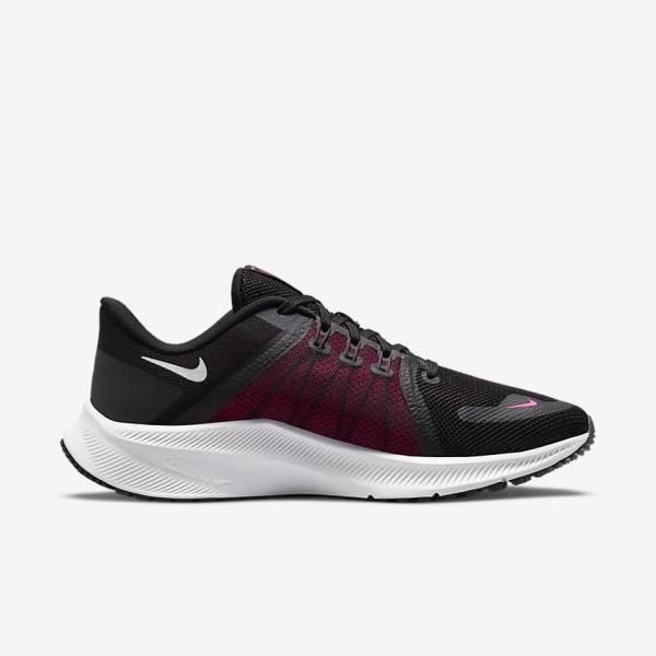 Women's Nike Quest 4 Road Running Shoes Black / Dark Grey / White | NK105GTR