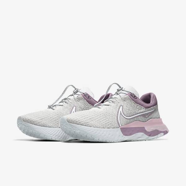 Women's Nike React Infinity Run 3 By You Custom Road Running Shoes Grey / Platinum / Grey | NK703ORG