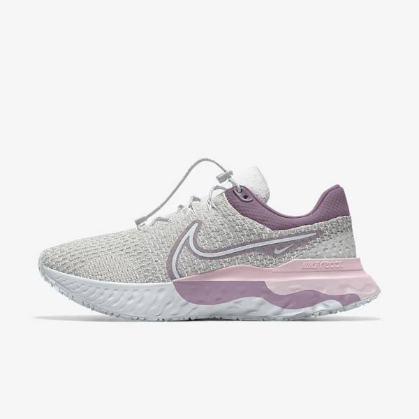 Women\'s Nike React Infinity Run 3 By You Custom Road Running Shoes Grey / Platinum / Grey | NK703ORG