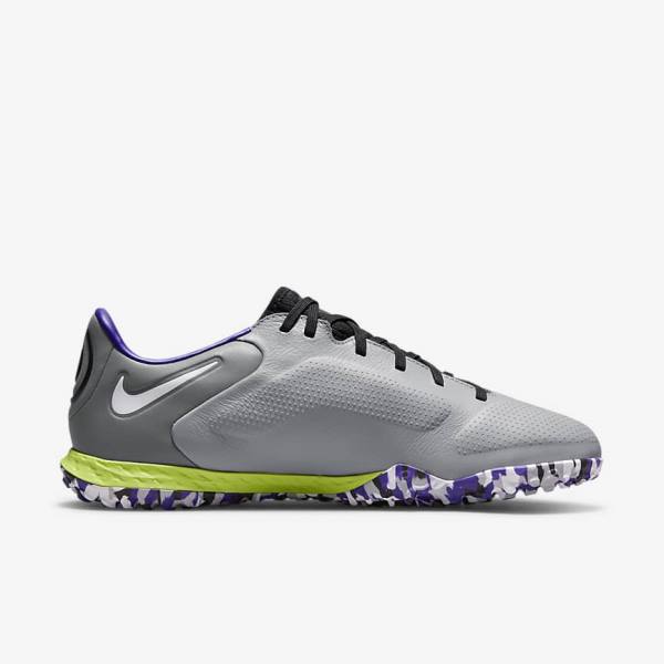 Women's Nike React Tiempo Legend 9 Pro TF Turf Football Shoes Light Grey / White | NK274HYZ