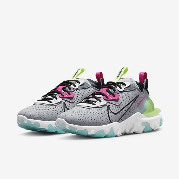 Women's Nike React Vision Sneakers Grey / Pink / Black | NK348WKZ