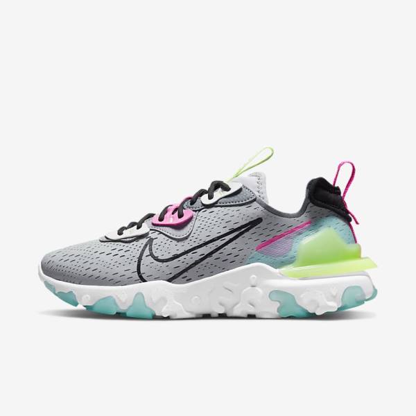 Women\'s Nike React Vision Sneakers Grey / Pink / Black | NK348WKZ