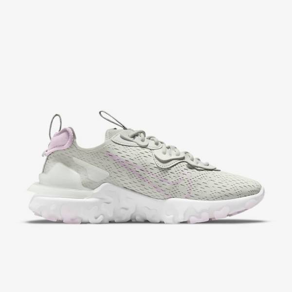 Women's Nike React Vision Sneakers Light Beige / White / Pink | NK821OWJ