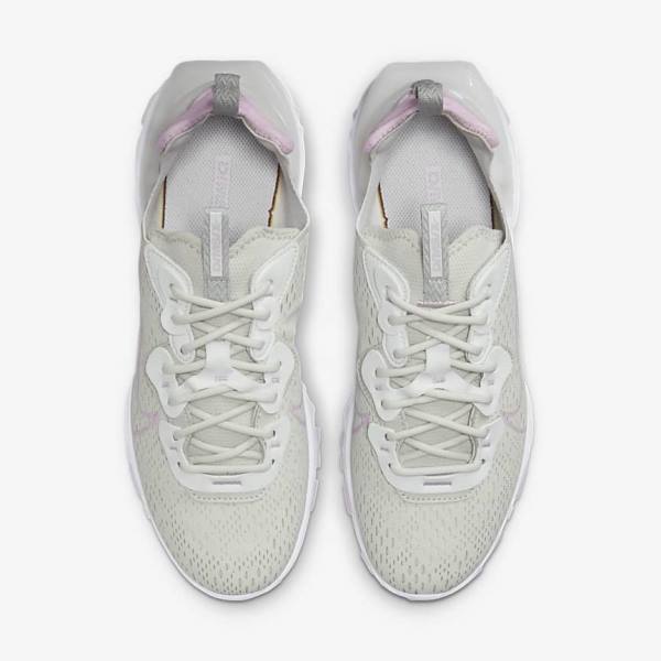 Women's Nike React Vision Sneakers Light Beige / White / Pink | NK821OWJ