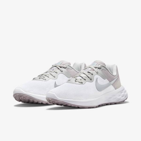 Women's Nike Revolution 6 Next Nature Premium Road Running Shoes White / Grey | NK735JTU