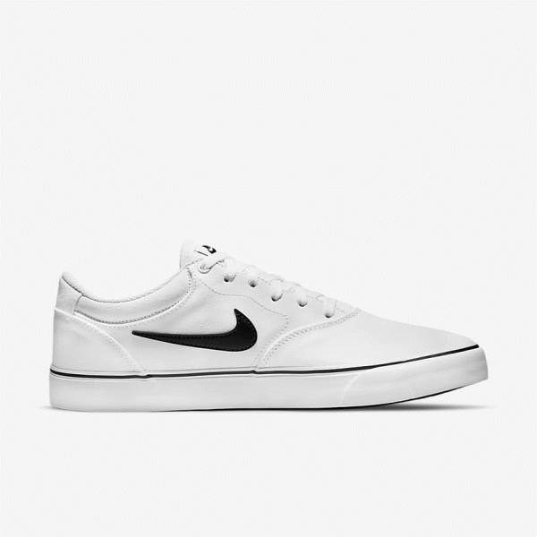 Women's Nike SB Chron 2 Canvas Skate Shoes White / Black | NK675TSE