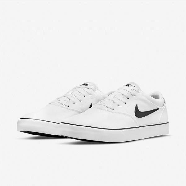 Women's Nike SB Chron 2 Canvas Skate Shoes White / Black | NK675TSE