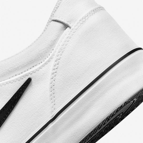 Women's Nike SB Chron 2 Canvas Skate Shoes White / Black | NK675TSE