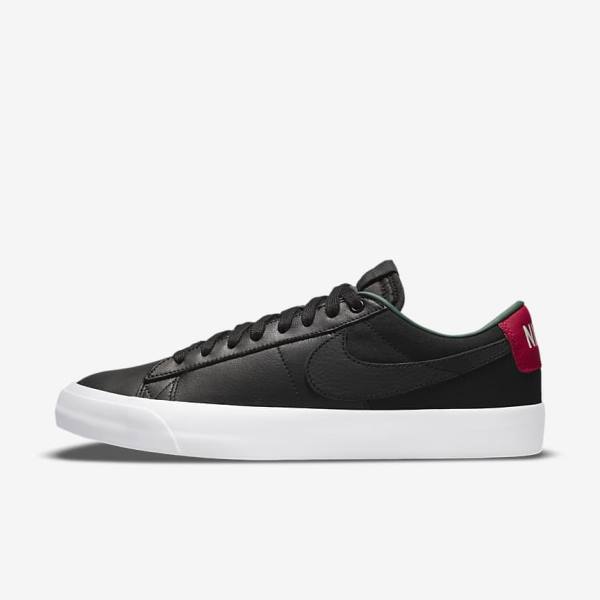 Women\'s Nike SB Zoom Blazer Low Pro GT Premium Sneakers Black / Red / Black | NK750YPE