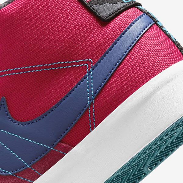 Women's Nike SB Zoom Blazer Mid Premium Sneakers Pink / Blue / Royal Blue | NK619DSR