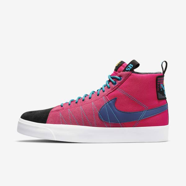 Women\'s Nike SB Zoom Blazer Mid Premium Sneakers Pink / Blue / Royal Blue | NK619DSR