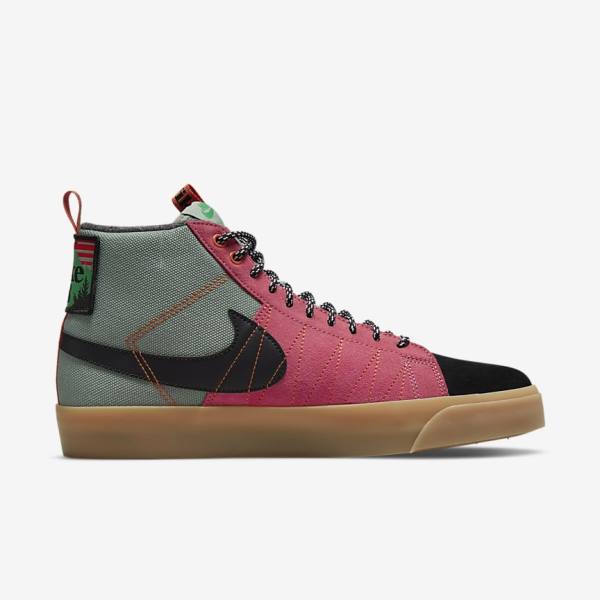 Women's Nike SB Zoom Blazer Mid Premium Skate Shoes White / Brown / Black | NK801KZL