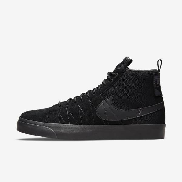 Women\'s Nike SB Zoom Blazer Mid Premium Sneakers Black / Dark Grey | NK950GUP