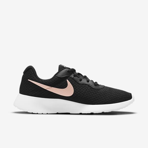 Women's Nike Tanjun Sneakers Black / White / Metal Red Brown | NK213XRN