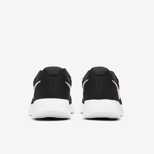 Women's Nike Tanjun Sneakers Black / White / Metal Red Brown | NK213XRN