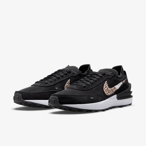 Women's Nike Waffle One SE Sneakers Black / Multicolor | NK074ZBF