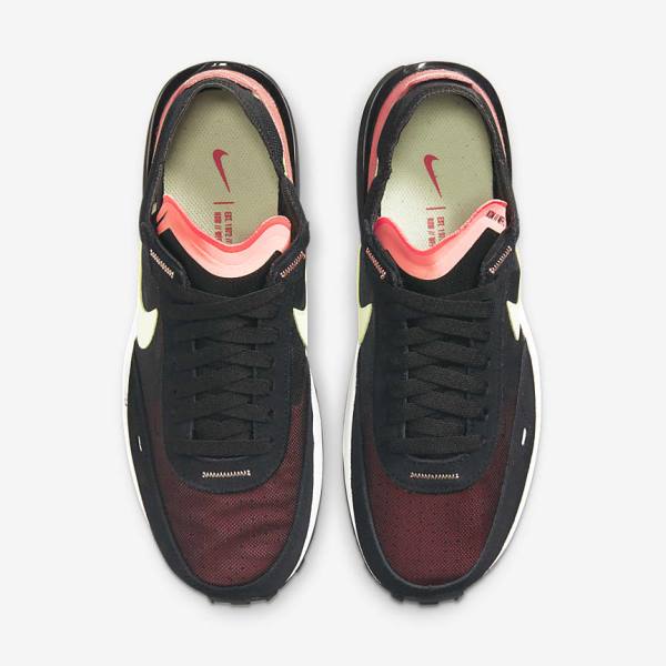 Women's Nike Waffle One Sneakers Black / Red / Light Green | NK521OAM