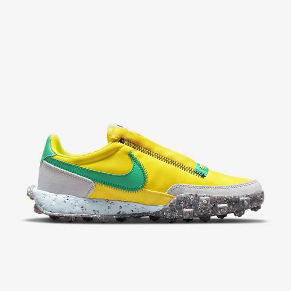 Women's Nike Waffle Racer Crater Sneakers Yellow / Blue / Green | NK048YPW