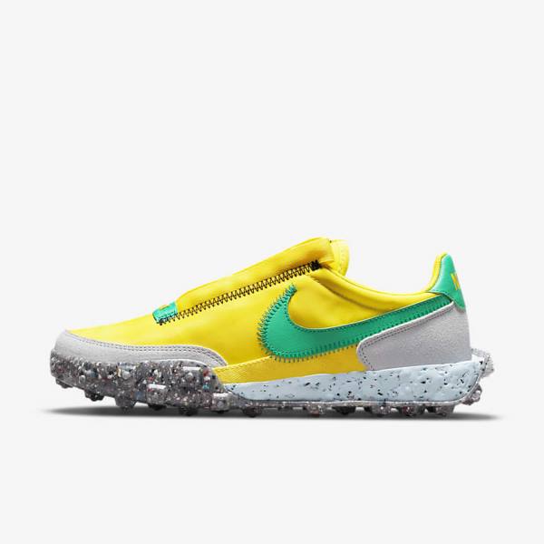 Women\'s Nike Waffle Racer Crater Sneakers Yellow / Blue / Green | NK048YPW