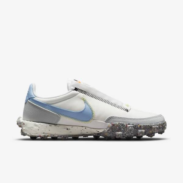 Women's Nike Waffle Racer Crater Sneakers White / Light Lemon | NK370EDN