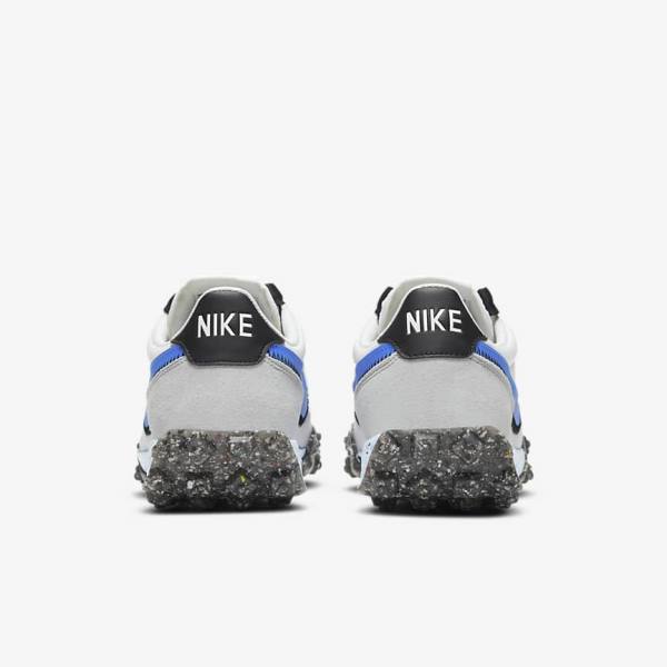 Women's Nike Waffle Racer Crater Sneakers White / Black / Blue | NK714GSZ