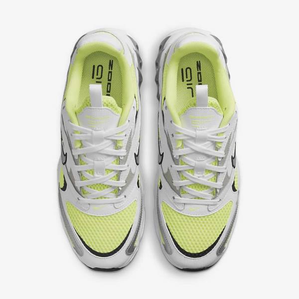 Women's Nike Zoom Air Fire Sneakers White / Light Lemon / Black / Metal Silver | NK180TAZ